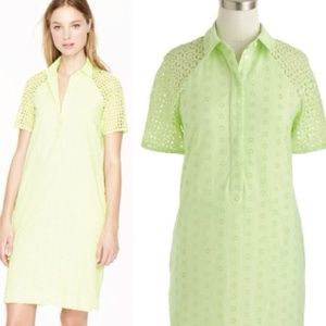 J Crew Eyelet Shirtdress Green